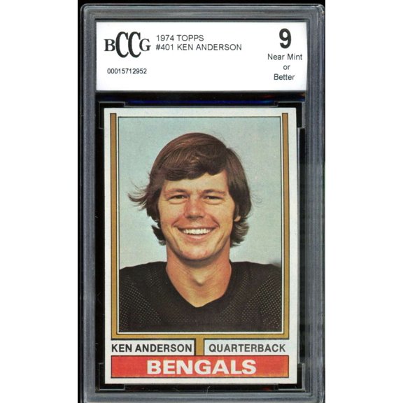 1974 Topps #401 Ken Anderson Card BGS BCCG 9 Near Mint+