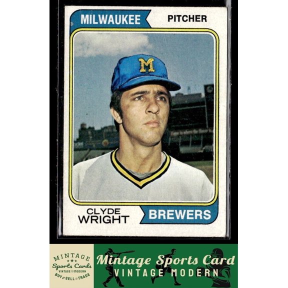 1974 Topps #525 Clyde Wright Milwaukee Brewers Baseball Card