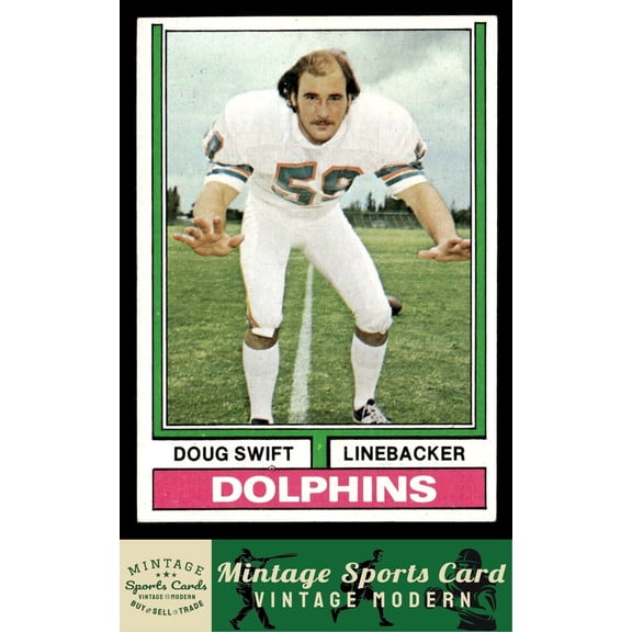 1974 Topps #251 Doug Swift Miami Dolphins Football Card