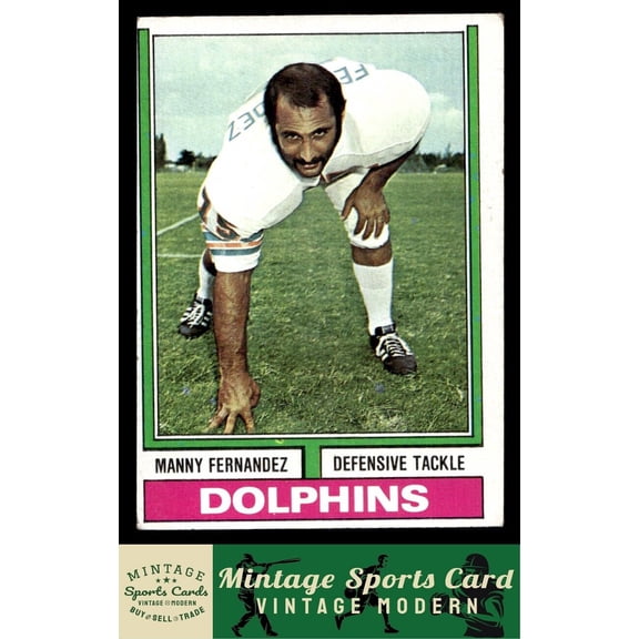 1974 Topps Manny Fernandez Miami Dolphins #365 Football Card