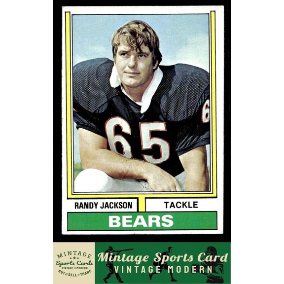 1974 Topps Football Card Randy Jackson #44 Chicago Bears VG VG+