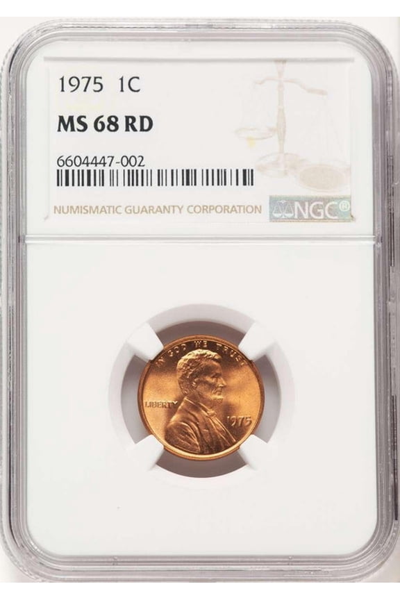 1975 1C Lincoln Cent Coin NGC MS68 RD - HAT781846001