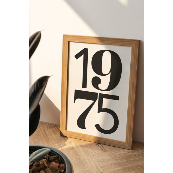 1975 Birth Year Poster Cool Retro 70s Aesthetic Birthday Number Trendy Dorm Decor Cute College apartment Poster, Unframed Poster Size 16x24