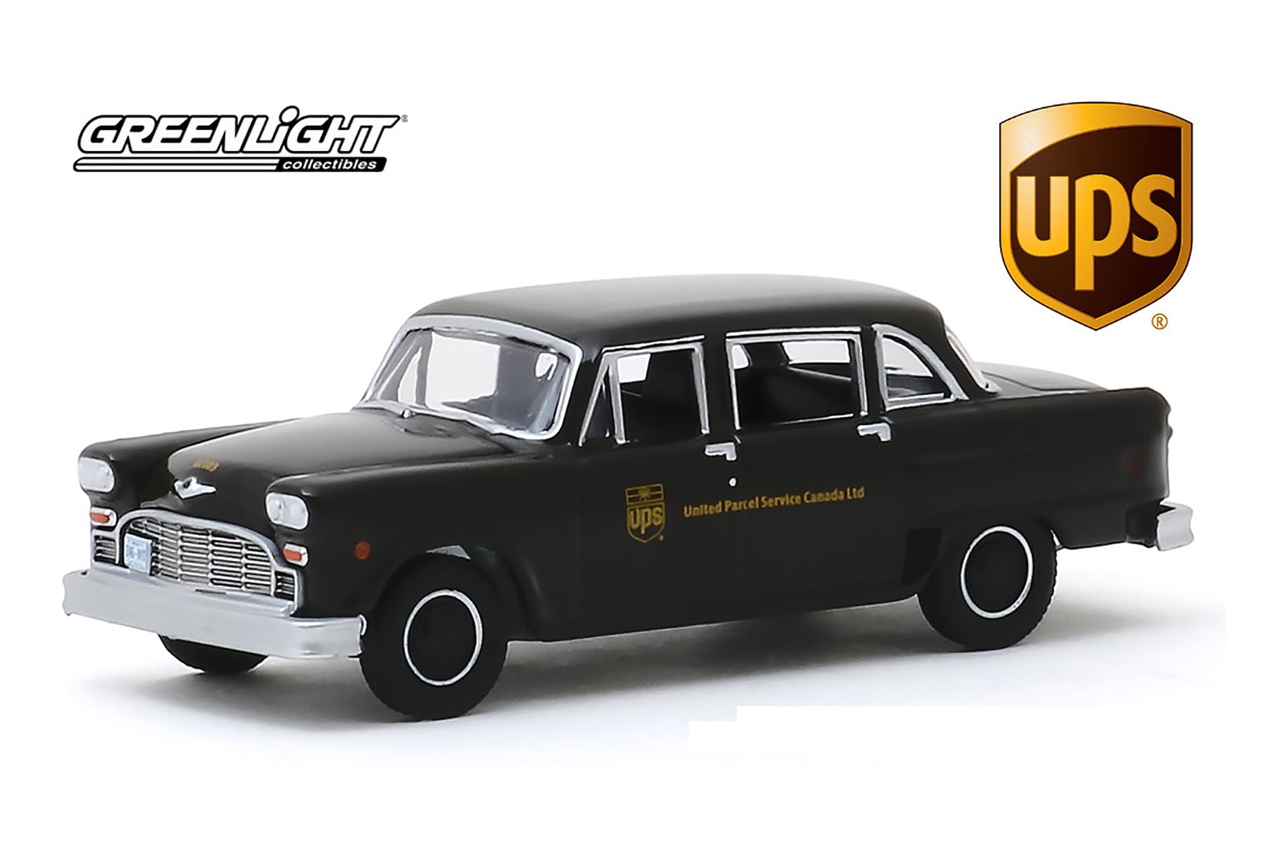 1975 Checker Taxi Cab Parcel Delivery, UPS - Greenlight 30128/48 - 1/64 scale Diecast Model Toy Car 1975 Checker Taxi Cab Parcel Delivery, UPS - Greenlight 30128/48 - 1/64 scale Diecast Model Toy Car