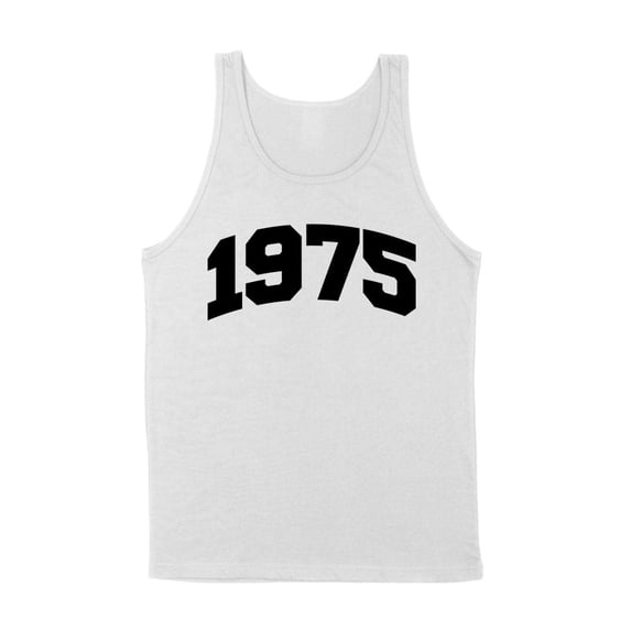 1975 College Style Tank Top Unisex Medium White