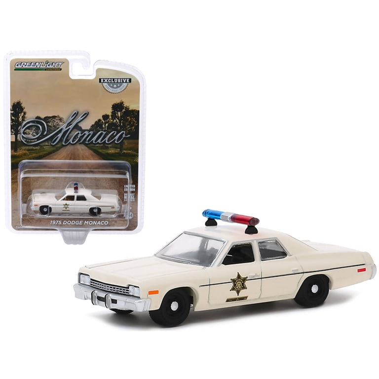 Greenlight 1975 Dodge Monaco Cream Hazzard County Sheriff Diecast