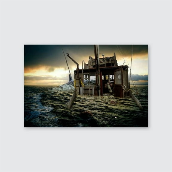 1975 Jaws Movie Poster Martin Brody Quint Great White Shark Retro Style - Size 24''x36'' - Postora