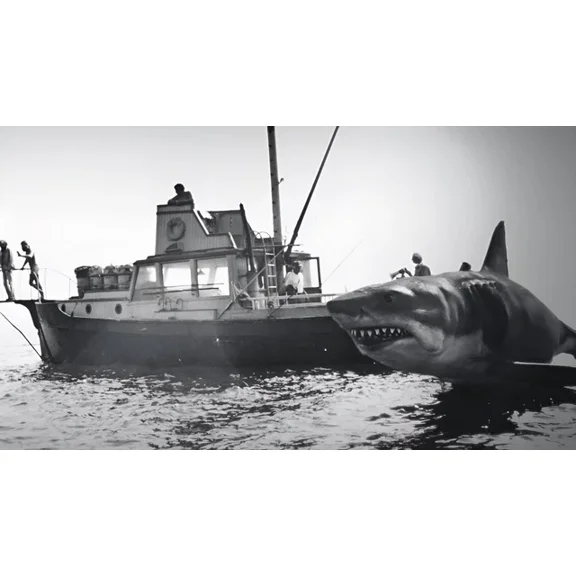 1975 Jaws Movie Poster Martin Brody Quint Great White Shark UNFRAMED PAPER POSTER, Home Decor