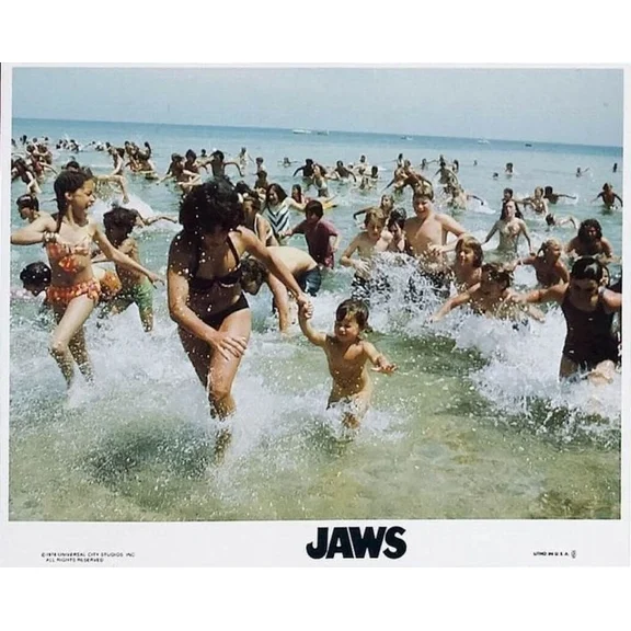 1975 Jaws Movie Poster Print Martin Brody Quint Great White Shark UNFRAMED PAPER POSTER, Home Decor