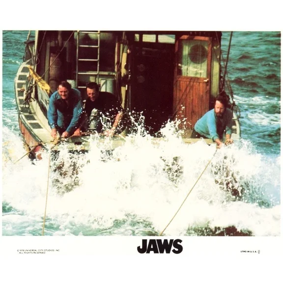 1975 Jaws Movie Poster Print Martin Brody Quint Great White Shark UNFRAMED PAPER POSTER, Home Decor