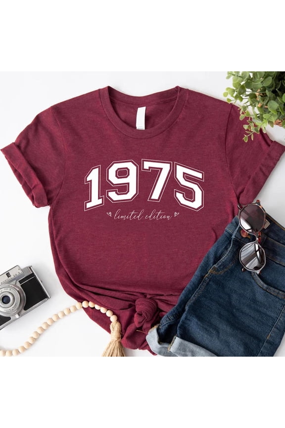 1975 Limited Edition Birthday Shirt, 50Th Her, Vintage Born In 1975 Tee, Classic Fifties Party Shirt For Women Or Wife TSHIRT All Size S-5XL