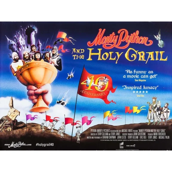 1975 Monty Python And The Holy Grail Movie Poster King Arthur Knight UNFRAMED PAPER POSTER