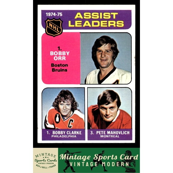 1975 Topps Bobby Orr / Bobby Clarke / Pete Mahovlich #209