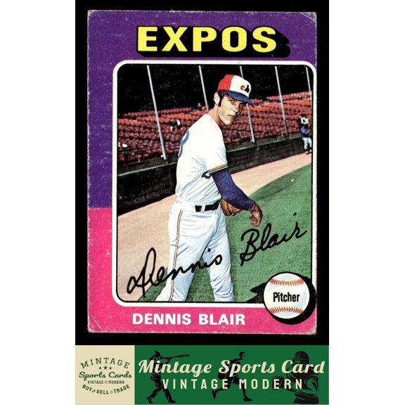1975 Topps Mini #521 Dennis Blair RC Montreal Expos Baseball Card