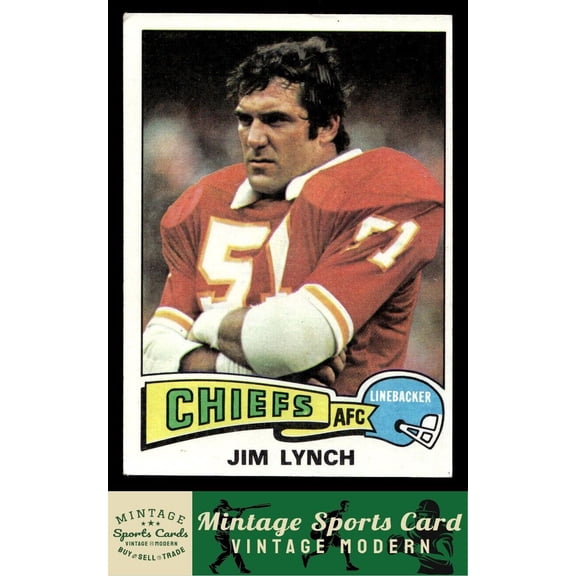 1975 Topps Jim Lynch #254 Kansas City Chiefs Football Card GD/GD+