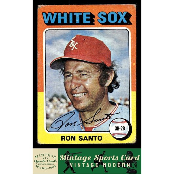 1975 Topps Mini Ron Santo Chicago White Sox #35 Baseball Card