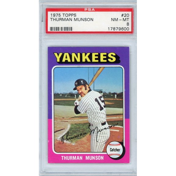 Graded 1975 Topps Thurman Munson #20 PSA 8 Baseball Card