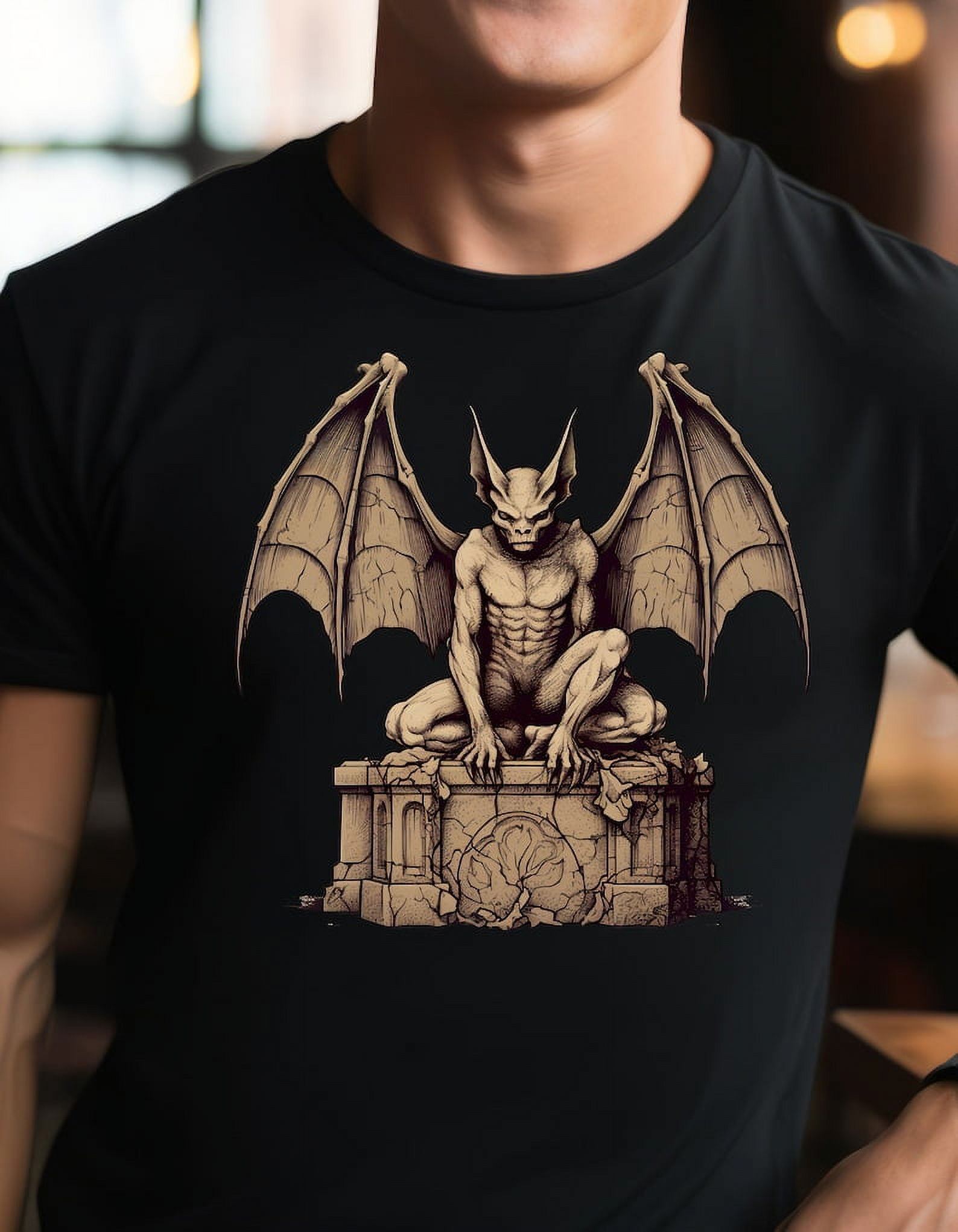 1975 USTEE UNISEX Gothic Gargoyle TShirt, Unisex Jersey Short Sleeve