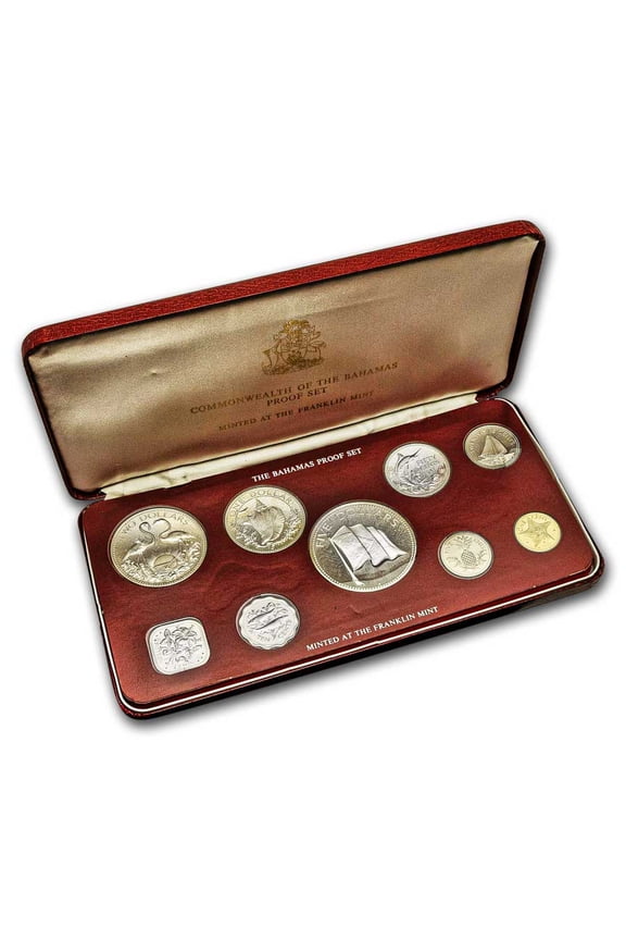 1976 Bahamas 9-Coin Proof Set (w/Box & COA)