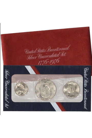 1976 Bicentennial Coin Set 3 Coin Set Kennedy Ike Washington (US-724) Sealed 1976 Bicentennial Coin Set 3 Coin Set Kennedy Ike Washington (US-724) Sealed
