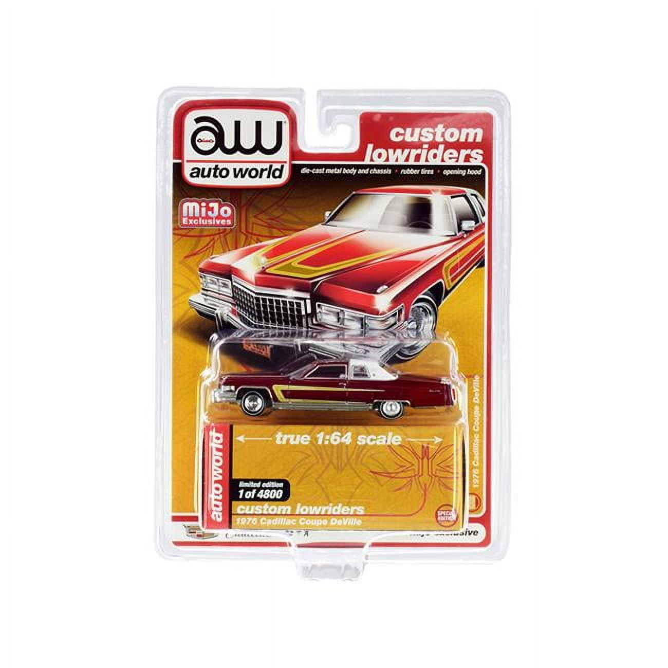 1976 Cadillac Coupe DeVille Burgundy and White Diecast Model Car