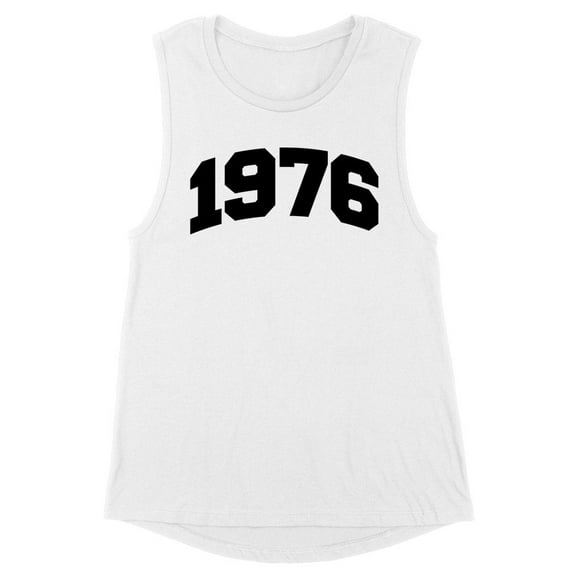 1976 College Style Women's Muscle Tank Large White