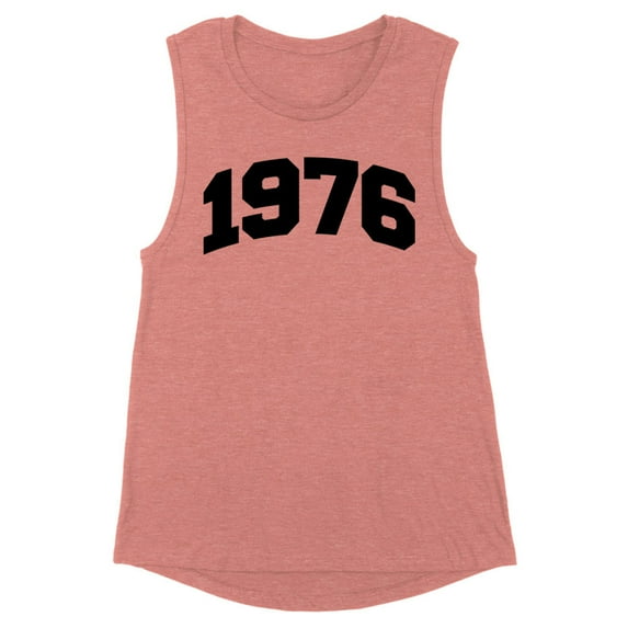 1976 College Style Women's Muscle Tank Medium Desert Pink