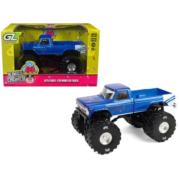 1976 Ford F-250 Monster Truck "Garbage Pail Kids 40th Anniversary" Blue Met with Graphics 1/43 Diecast Model Car by Greenlight