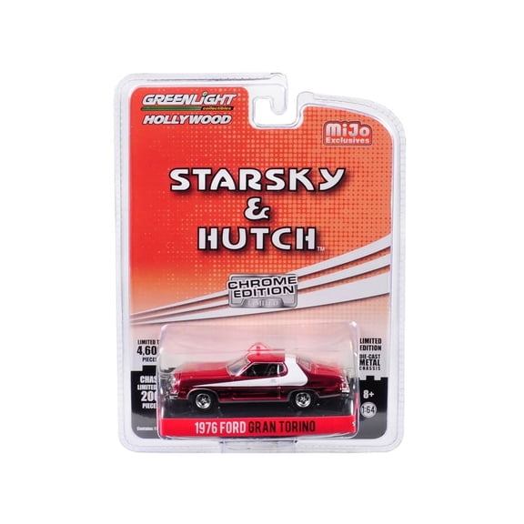 1976 Ford Gran Torino Chrome Red "Starsky & Hutch" (1975-1979) TV Series Ltd Ed 4600 pcs 1/64 Diecast Car by Greenlight