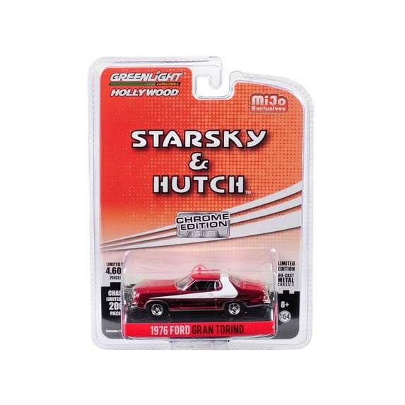 1976 Ford Gran Torino Chrome Red "Starsky & Hutch" (1975-1979) TV Series Ltd Ed 4600 pcs 1/64 Diecast Car by Greenlight