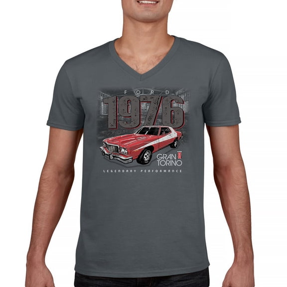 1976 Ford Gran Torino Crest V-Neck T-shirt Officially Licensed Classic American Mustang Performance F150 Pickup Tee