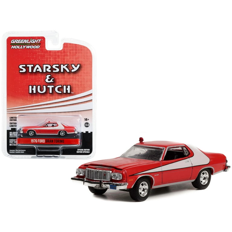 1976 Ford Gran Torino Red with White Stripes (Crashed 1976 Ford Gran Torino Red with White Stripes (Crashed