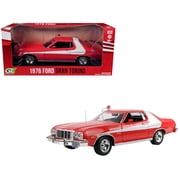 1976 Ford Gran Torino Red with White Graphics Hollywood Greatest Hits Series 1/24 Diecast Model Car by Greenlight
