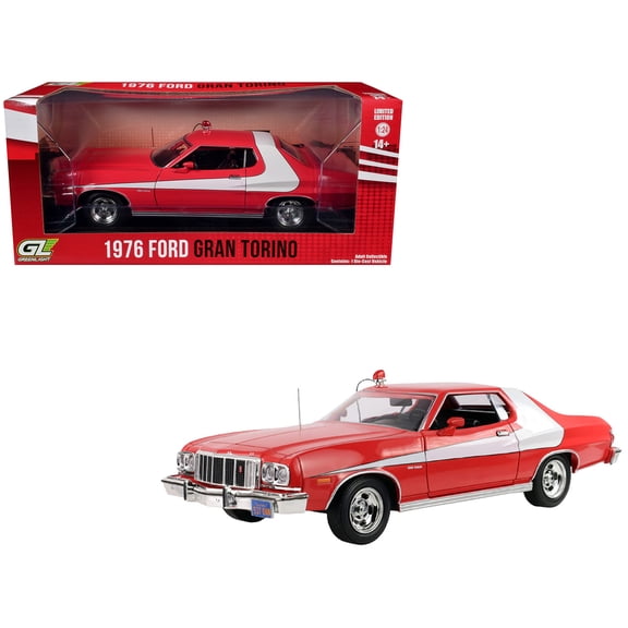 1976 Ford Gran Torino Red with White Graphics "Hollywood Greatest Hits" Series 1/24 Diecast Model Car by Greenlight