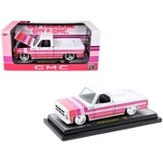 1976 GMC Sierra Grande 15 Pickup Truck White with Stripes Limited Edition to 9250 pieces 1/24 Diecast Model Car by M2 Machines