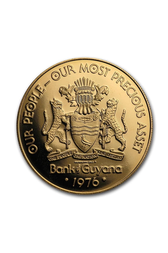 1976 Guyana Gold $100 Proof
