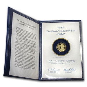 1976 Jamaica Proof Gold 100 Dollars Admiral Nelson