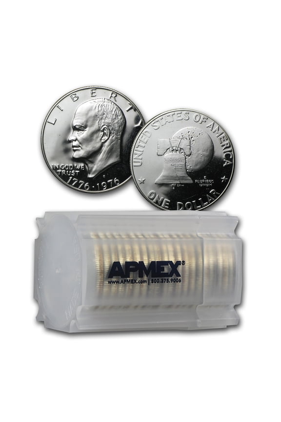 1976-S 40% Silver Eisenhower Dollar 20-Coin Roll Proof