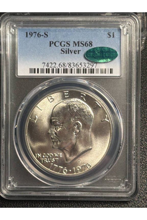 1976 S Dollar Eisenhower 40% Silver PCGS MS-68 CAC Silver