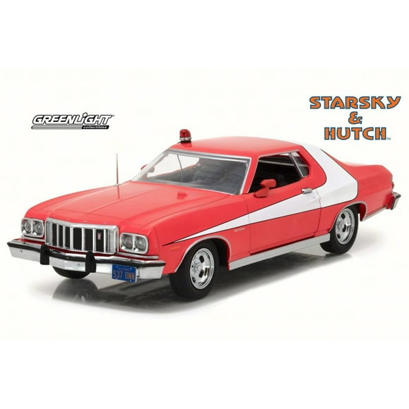 1976 Starsky & Hutch Ford Gran Torino Hard Top, Red - Greenlight 84042 - 1/24 Scale Diecast Model Toy Car