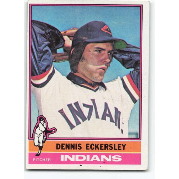 1976 Topps #98 Dennis Eckersley EX Excellent RC Rookie Cleveland Indians oc Baseball Trading Card