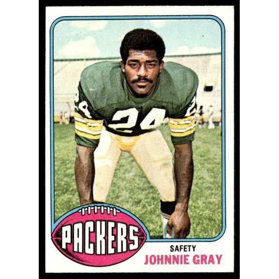 1976 Topps Football Card Johnnie Gray RC Green Bay Packers #41 Near Mint