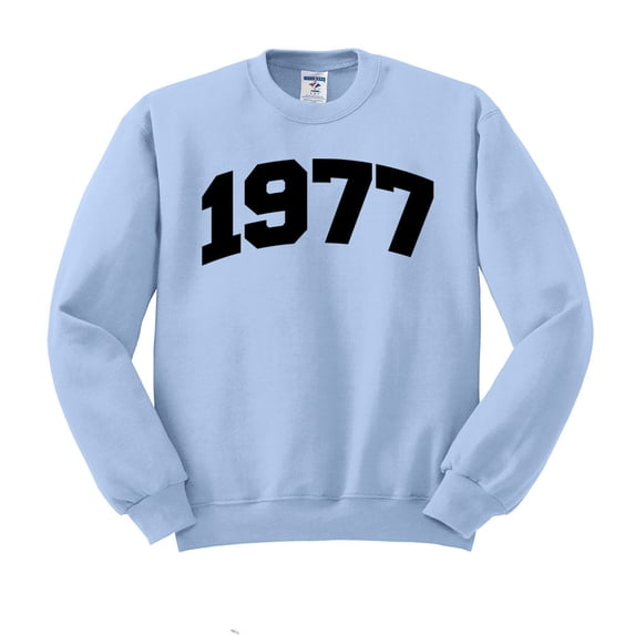 1977 College Style Sweatshirt Unisex Small Light Blue
