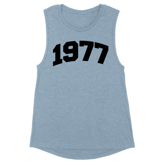 1977 College Style Women's Muscle Tank Large Stonewash Denim