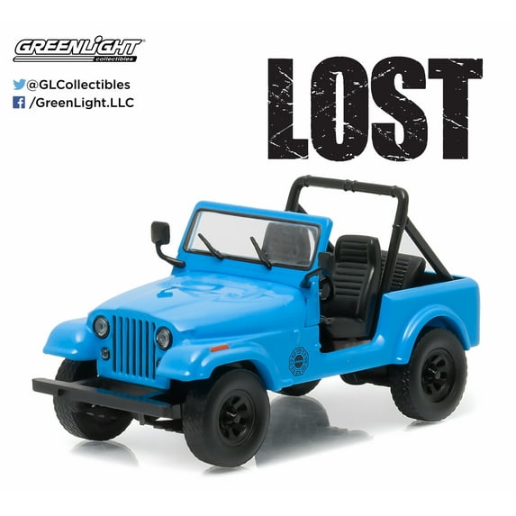 1977 "Dharma" Jeep CJ7 Blue "Lost" TV Series (2004-2010) 1/43 Diecast Model Car by Greenlight