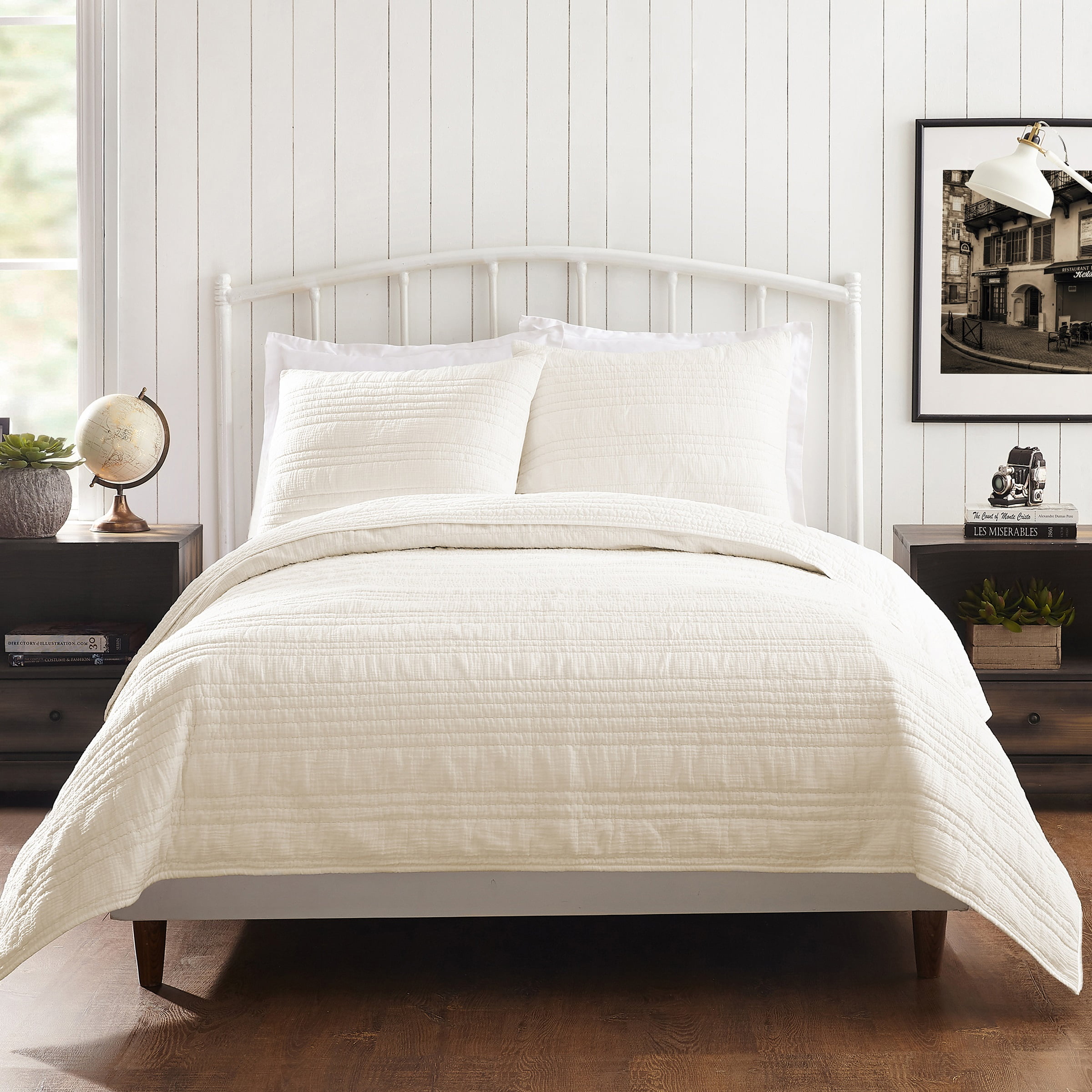1977 Dry Goods Atmosphere Ivory Cotton Gauze Breathable Quilt/Coverlet, King, All Ages