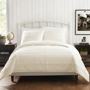 1977 Dry Goods Atmosphere Ivory Cotton Gauze Breathable Quilt Coverlet, Full/Queen