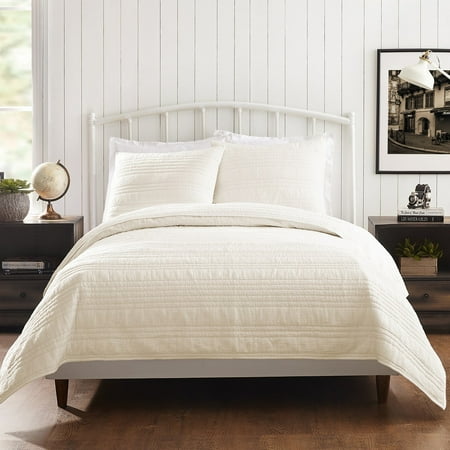 1977 Dry Goods Atmosphere Ivory Cotton Gauze Breathable Quilt Coverlet, Full/Queen