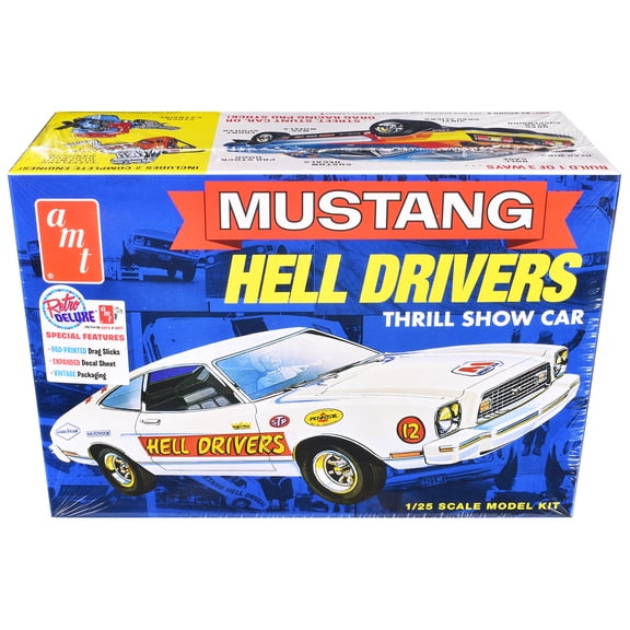 Skill 2 Model Kit 1977 Ford Mustang "Hell Drivers" Thrill Show Car 1 25 Scale Model by AMT
