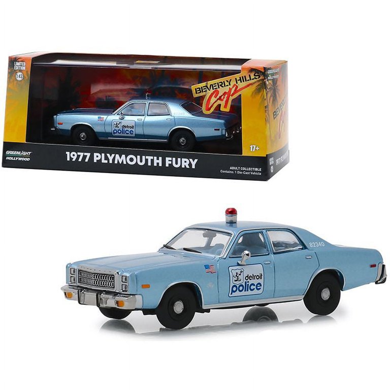 グリーンライト プリマス　フューリーデトロイトポリス - ビバリーヒルズ　コップ 1977 Plymouth Fury Blue Detroit Police Beverly Hills Cop